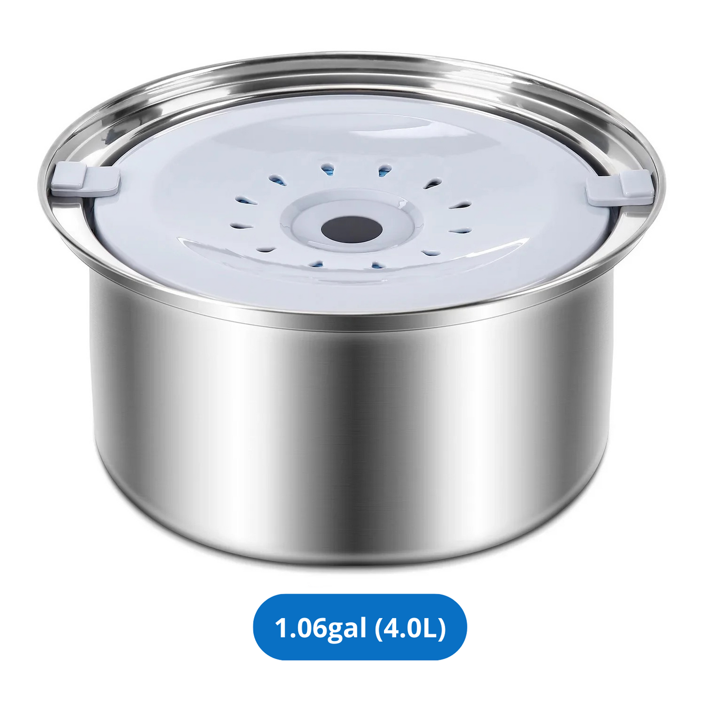 Stainless steel anti-splash bowl with active water filter