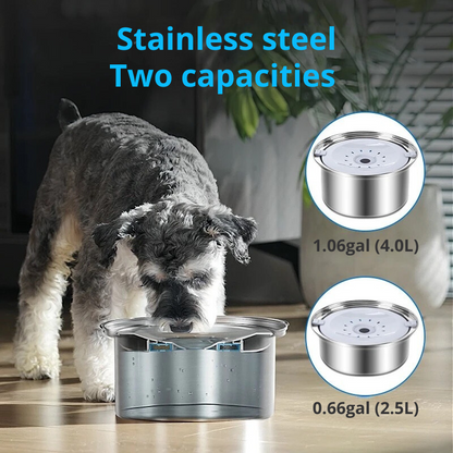 Stainless steel anti-splash bowl with active water filter